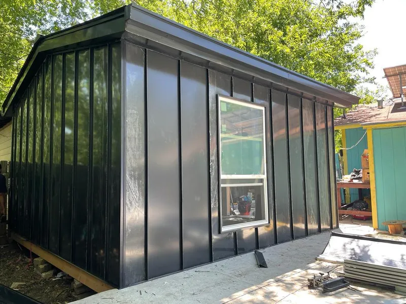 Black standing seam metal wall panels for Metal Roof Installation in Taunton